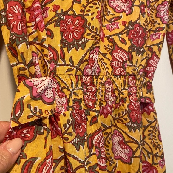 dRA Anthropologie Women’s Maxi Floral Button Belt Pockets Cotton size medium - Picture 11 of 16